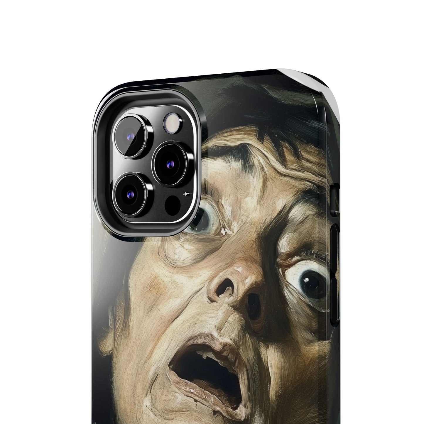 Classic horror expression phone case inspired by Goya art perfect gift for art lovers vivid expressionist design unique fright night cover dramatic face art intense emotional impact great for horror enthusiasts dark aesthetic phone protector