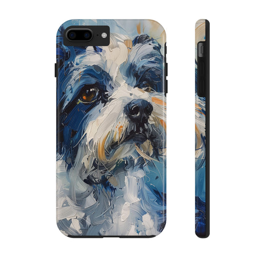 Expressive dog portrait phone case perfect pet lover gift vivid brush strokes artistic canine design ideal for dog owners striking pet artwork great for animal enthusiasts unique painting case featuring detailed brushwork perfect gift for dog lovers