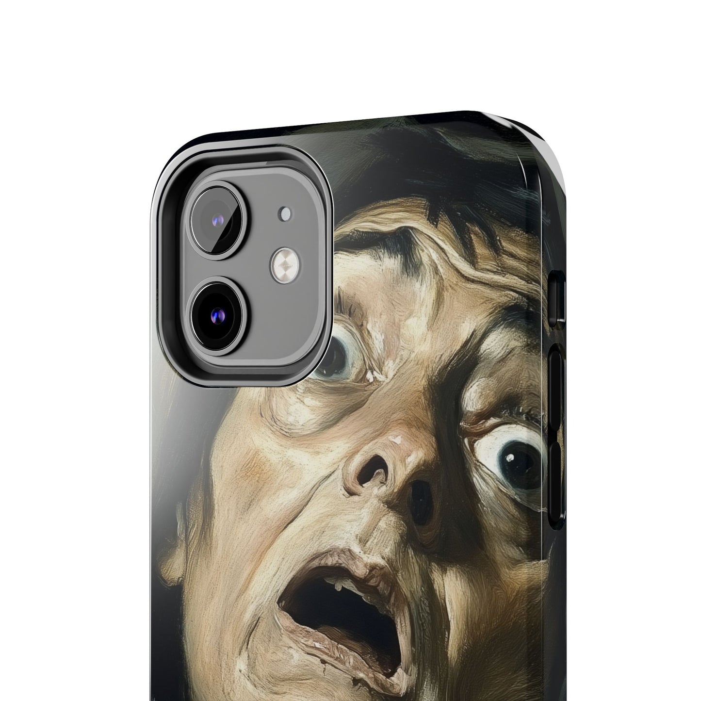 Classic horror expression phone case inspired by Goya art perfect gift for art lovers vivid expressionist design unique fright night cover dramatic face art intense emotional impact great for horror enthusiasts dark aesthetic phone protector