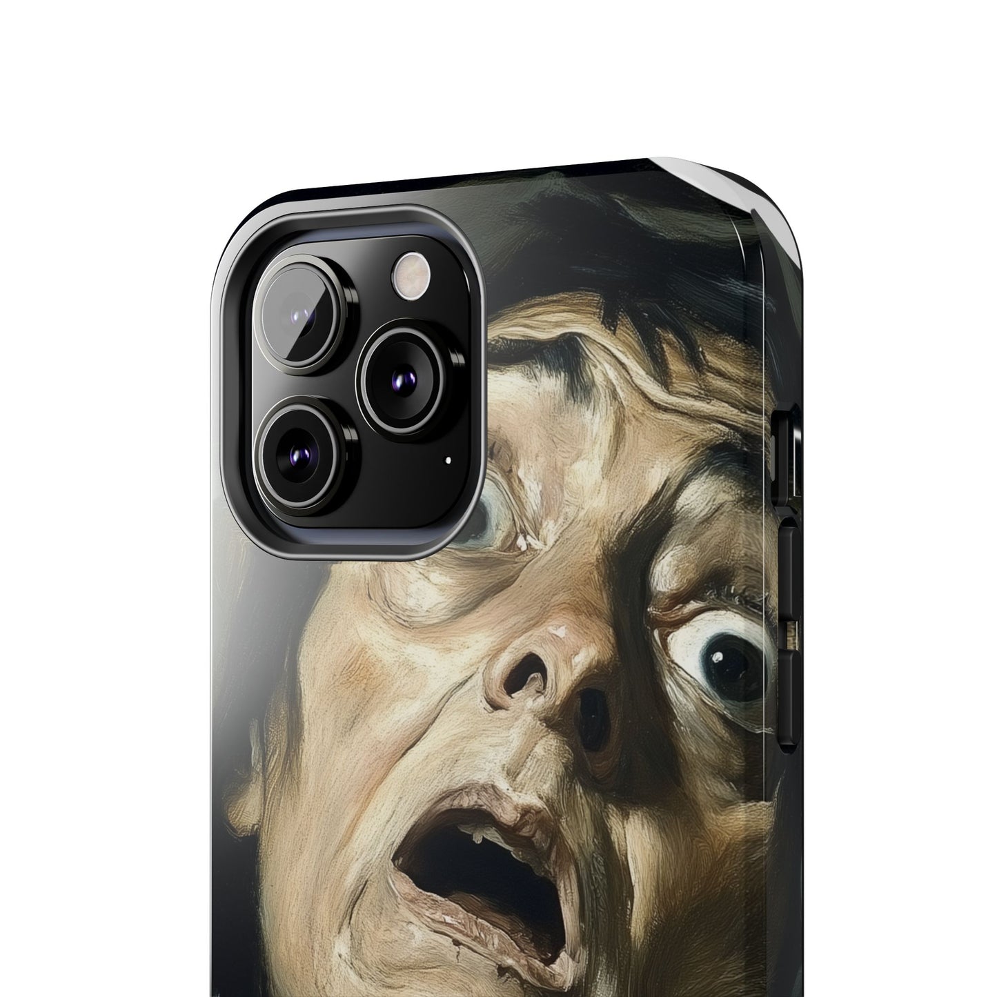 Classic horror expression phone case inspired by Goya art perfect gift for art lovers vivid expressionist design unique fright night cover dramatic face art intense emotional impact great for horror enthusiasts dark aesthetic phone protector