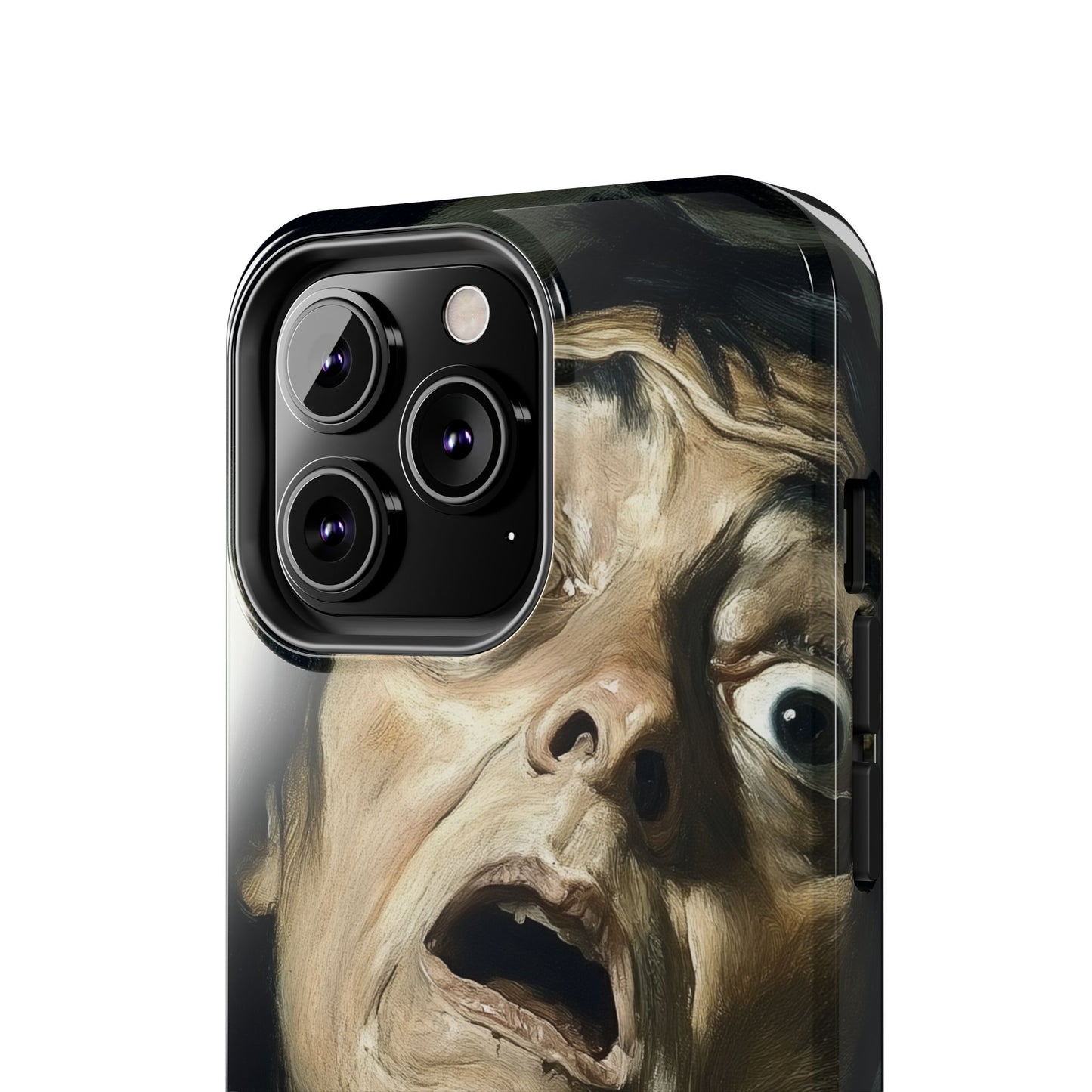 Classic horror expression phone case inspired by Goya art perfect gift for art lovers vivid expressionist design unique fright night cover dramatic face art intense emotional impact great for horror enthusiasts dark aesthetic phone protector