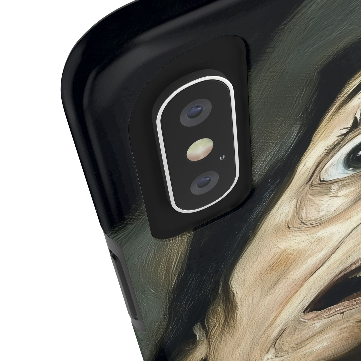 Classic horror expression phone case inspired by Goya art perfect gift for art lovers vivid expressionist design unique fright night cover dramatic face art intense emotional impact great for horror enthusiasts dark aesthetic phone protector